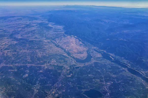 Вид Воздуха Топографические Пейзажи Скалистых Гор Полёте Над Колорадо Ютой — стоковое фото