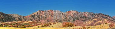 Box Elder Canyon landscape views, popularly known as Sardine Canyon, North of Brigham City within the western slopes of the Wellsville Mountains, by Logan in Cache County a branch of the Wasatch Range of the Rocky Mountains in Utah, in the Western Un clipart