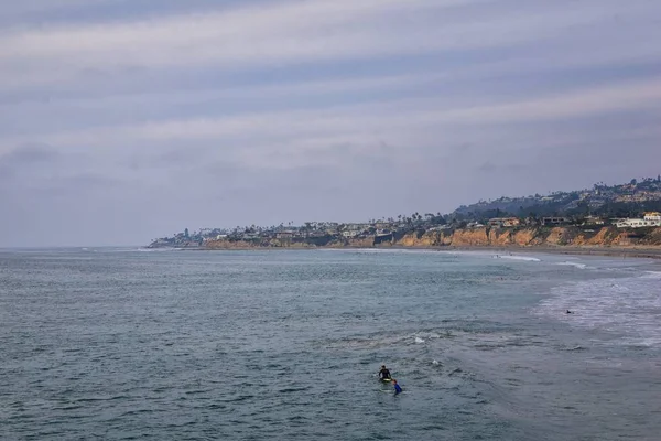 Vista Desde Mission Beach San Diego Muelles Jetty Arena Alrededor — Foto de Stock