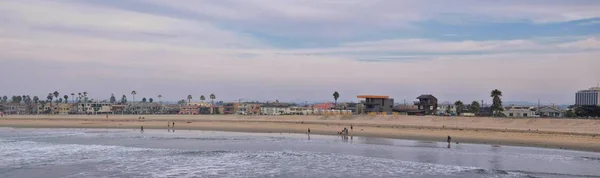Uitzicht Vanaf Mission Beach San Diego Pieren Jetty Zand Rond — Stockfoto