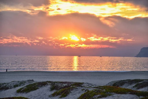 Coronado Beach San Diego Presso Historic Hotel Del Coronado Tramonto — Foto Stock