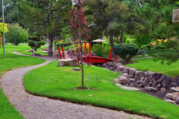 Uitzicht Vanaf Internationale Vrede Tuinen Die Een Botanische Tuin Jordan — Stockfoto