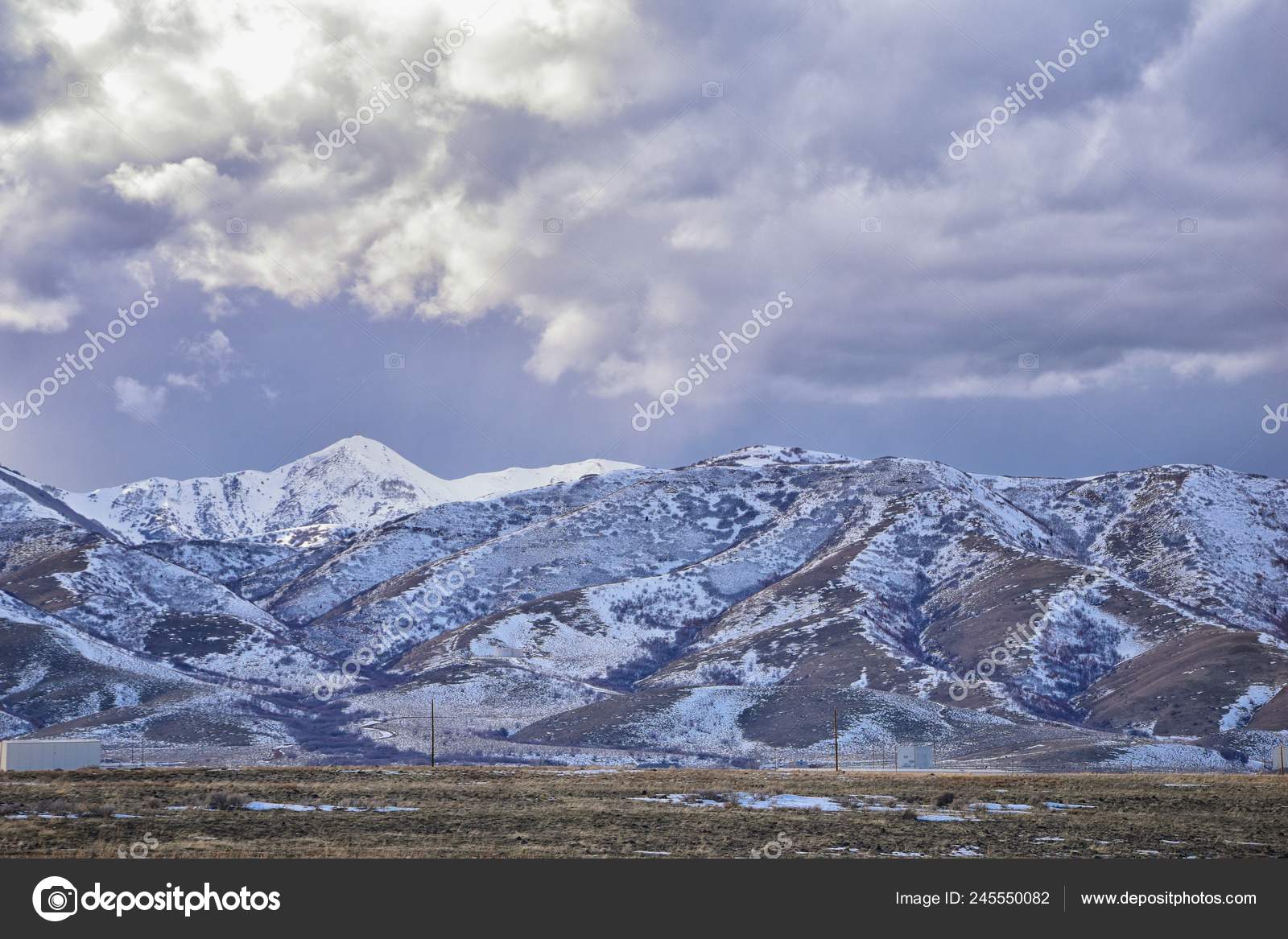 Winter Panorama Oquirrh Mountain Range Snow Capped Which Includes Bingham Stock Photo Image By C Jeremyarnica