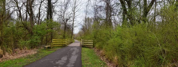 Weergaven Van Bruggen Wegen Langs Shelby Bodems Greenway Natuurlijke Gebied — Stockfoto