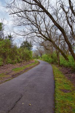 Doğa ve yolları Shelby Bottoms Greenway ve doğal alan Cumberland nehri cephe parkurları, ovalık ahşap ormanlar, açık alanlar, sulak alanları ve akarsu, Nashville, Tennessee boyunca views. Amerika Birleşik Devletleri.