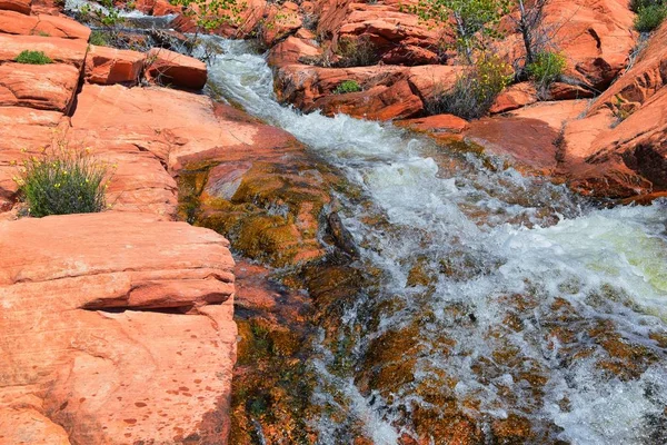 Pohled Vodopády Státního Parku Gunlock Falls Gunlocku Utahu Svatého Jiří — Stock fotografie