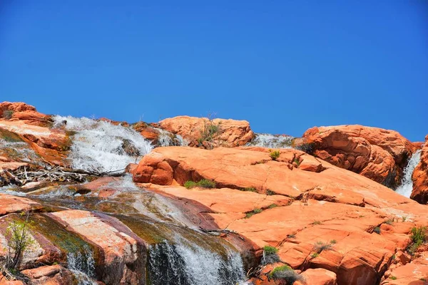 Widoki Wodospadów Gunlock State Park Reservoir Falls Gunlock Utah Przez — Zdjęcie stockowe