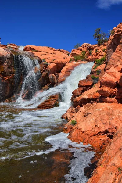 Pohled Vodopády Státního Parku Gunlock Falls Gunlocku Utahu Svatého Jiří — Stock fotografie