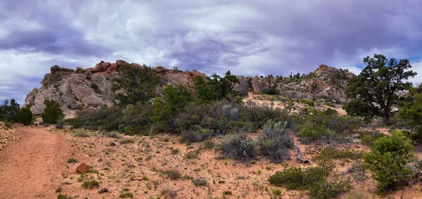 Snow Canyon Panoráma Kilátással Red Mountain Wilderness Túrázás Trailhead State — Stock Fotó