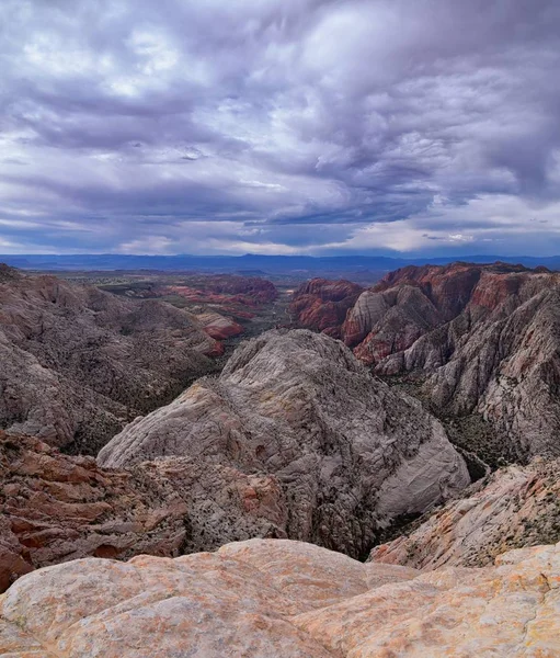 Snow Canyon Visão Panorâmica Vistas Red Mountain Wilderness Caminhadas State — Fotografia de Stock