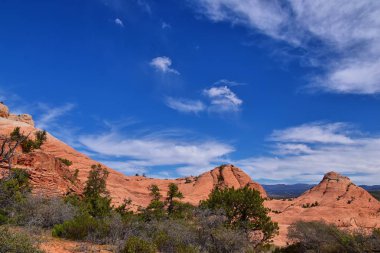 Aşağı Kum Koyu'ndan Girdap oluşumuna kadar, Red Cliffs Ulusal Koruma Alanı'ndaki Snow Canyon State Park'ın gunlock ve St George, Utah, Amerika Birleşik Devletleri tarafından. 