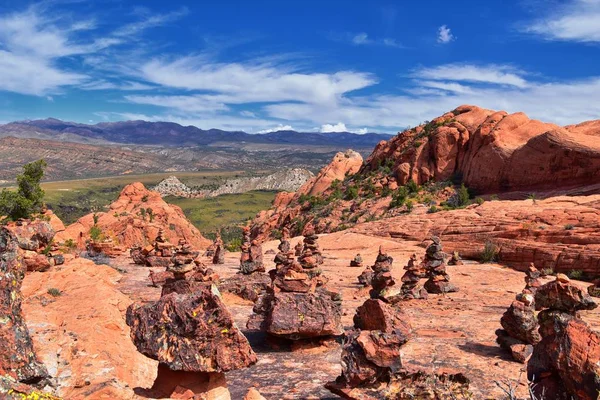 Views from the Lower Sand Cove trail to the Vortex formation, by Snow Canyon State Park in the Red Cliffs National Conservation Area, by Gunlock and St George, Utah, United States.