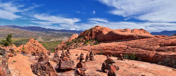 Views from the Lower Sand Cove trail to the Vortex formation, by Snow Canyon State Park in the Red Cliffs National Conservation Area, by Gunlock and St George, Utah, United States.