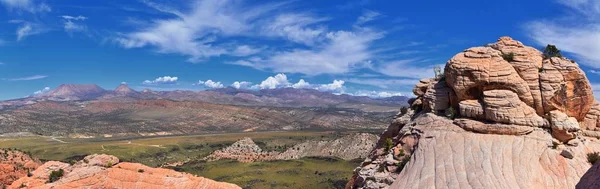 View Lower Sand Cove Trail Vortex Formation Snow Canyon State — стоковое фото