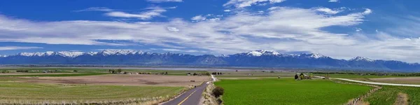 Tremonton Logan Valley Paisagem Vista Highway Passar Incluindo Fielding Beaverdam — Fotografia de Stock