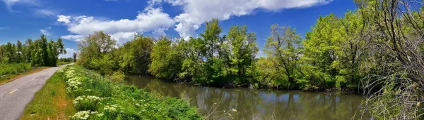 Jordan River Parkway Trail Redwood Trailhead Gränsar Till Legacy Parkway — Stockfoto