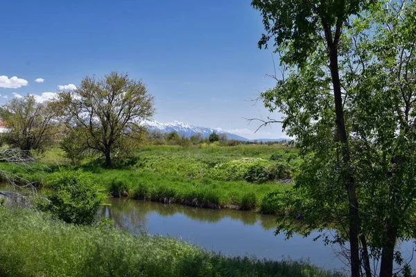 Jordan River Parkway Trail Redwood Trailhead Gränsar Till Legacy Parkway — Stockfoto