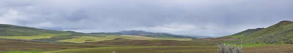 Пейзаж Бурный Панорамный Вид Границы Штата Юта Айдахо Автострады Вид — стоковое фото