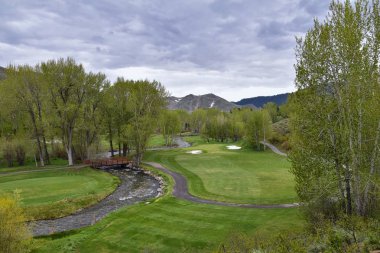 Sun Valley, Porsuk Kanyon Sawtooth Dağları Ulusal Orman Manzara Manzara Idaho Trail Creek Road manzarası. Amerika Birleşik Devletleri.