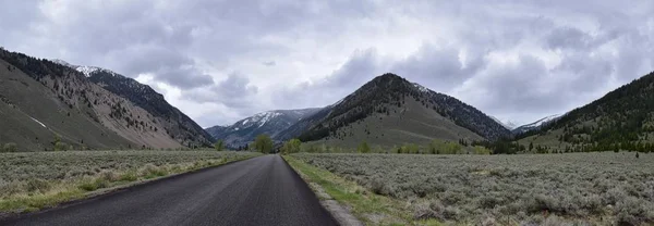 Sun Valley Badger Canyon Sawtooth Mountains National Forest Landscape Panorama — Stock Photo, Image