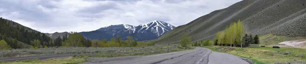 Sun Valley Badger Canyon Sawtooth Mountains National Forest Panorama Panoramico — Foto Stock