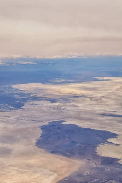 Вид Аероплана Літака Великого Солт Лейк Гірського Хребта Підмітальні Хмарність — стокове фото