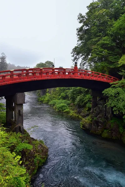 Ponte Shinkyo Sul Fiume Daiwa Nikko Fuori Tokyo Giappone Estate — Foto Stock