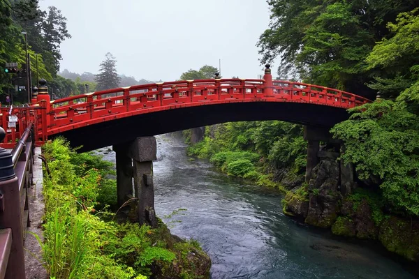 Shinkyo Bridge Nad Rzeką Daiwa Nikko Poza Tokio Japonia Lecie — Zdjęcie stockowe