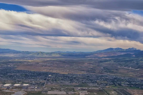 Great Salt Lake Utah Vista Aérea Desde Avión Que Mira — Foto de Stock