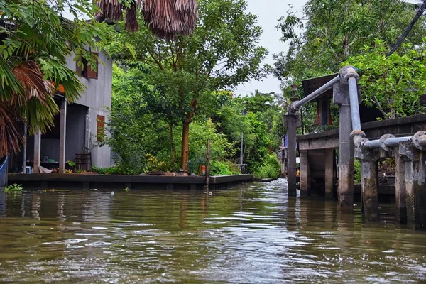 Floating Market Door Bangkok Thailand Damnoen Saduak Uitzicht Vanaf Rondvaartboot — Stockfoto