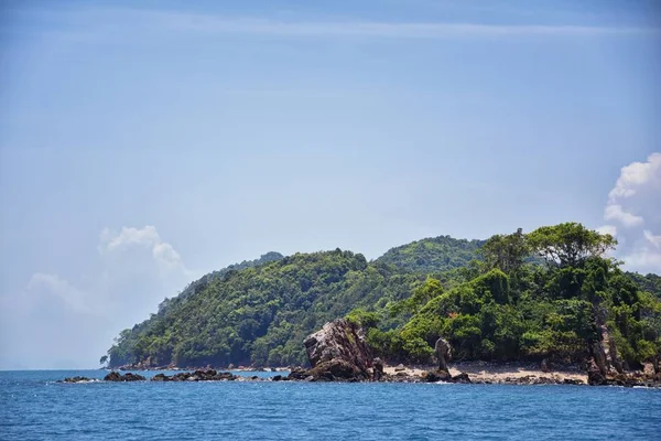 Insel Meerblick Der Nähe Von Phuket Thailand Mit Blauem Türkisfarbenem — Stockfoto