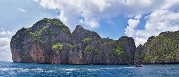 Νησί Ωκεανό Απόψεις Κοντά Πουκέτ Ταϊλάνδης Μπλε Τυρκουάζ Και Πράσινους — Φωτογραφία Αρχείου