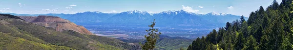 Rocky Mountain Wasatch Front Peaks Panoramablick Vom Butterfield Canyon Oquirrh — Stockfoto
