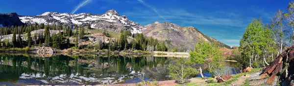 Панорамный Вид Озеро Бланш Wasatchfront Rocky Mountains Twin Peaks Wilderness — стоковое фото