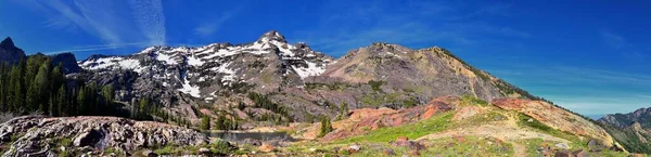 Blanche Sjön Vandringsledens Panoramautsikt Wasatch Front Rocky Mountains Twin Peaks — Stockfoto