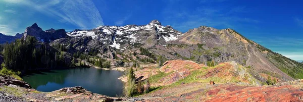 Панорамный Вид Озеро Бланш Wasatchfront Rocky Mountains Twin Peaks Wilderness — стоковое фото