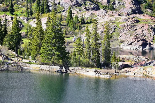 Jezioro Blanche Hiking Trail Panorama Widoki Wasatch Front Rocky Mountains — Zdjęcie stockowe