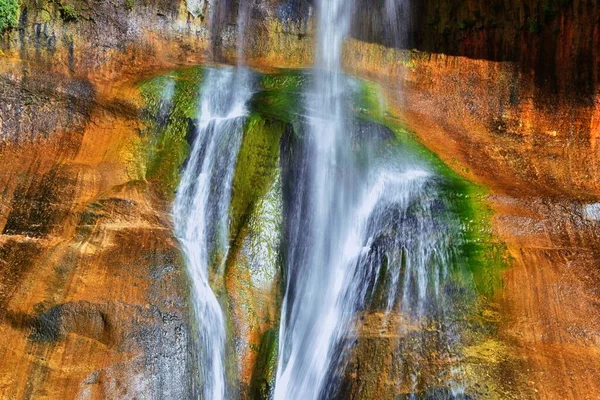 Lower Calf Creek Falls Cascade Vues Colorées Depuis Sentier Randonnée — Photo