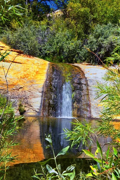 Blick Auf Den Wasserfall Der Wüstenoase Upper Calf Creek Falls — Stockfoto