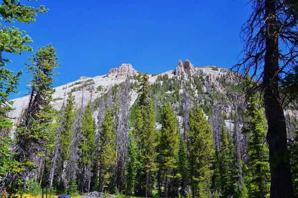 レイク キューベルデンシャル ハイキング トレイルパスレイク トレイルヘッド ユタ州 アメリカ からユータ山脈にあるボールド マウンテン マーセルと池 — ストック写真