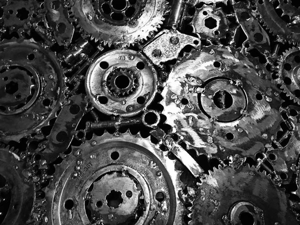 engine gears as an abstract industrial or machine background, tool set