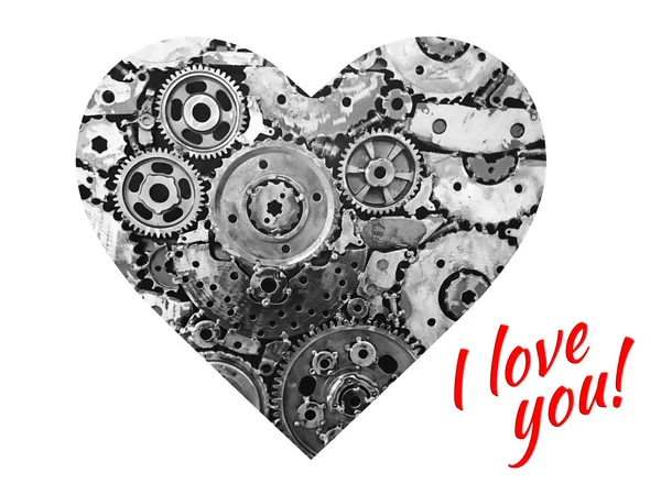 Mechanické Srdce Skvělé Pro Tvorbu Grafiky Srdce Plné Zelené — Stock fotografie