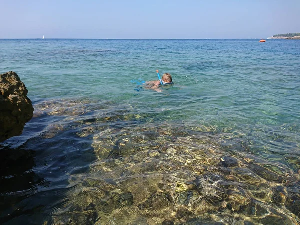 Puesta Sol Vacaciones Croacia Istria Paisaje Vista Del Lugar Descanso — Foto de Stock