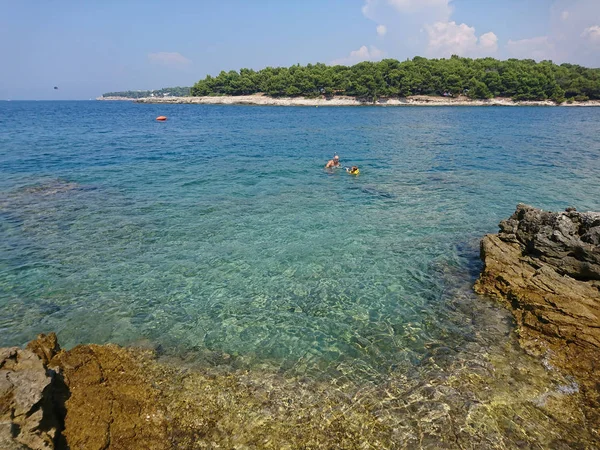 Puesta Sol Vacaciones Croacia Istria Paisaje Vista Del Lugar Descanso — Foto de Stock