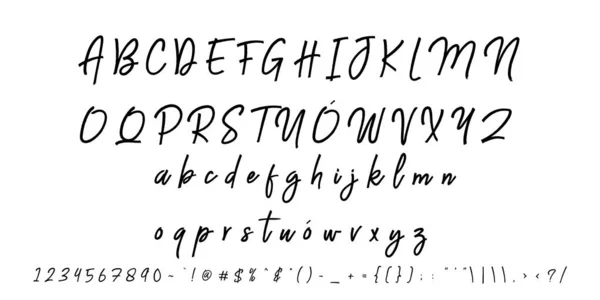 Calligraphic Vintage Handwritten Vector Font Lettering Trendy Retro Calligraphy Script — Stock Vector