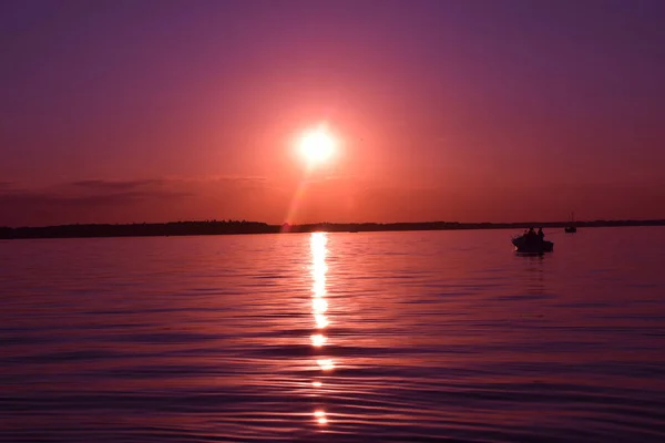 Prachtige Zonsondergang Het Meer Prachtige Zonsopgang Het Meer — Stockfoto