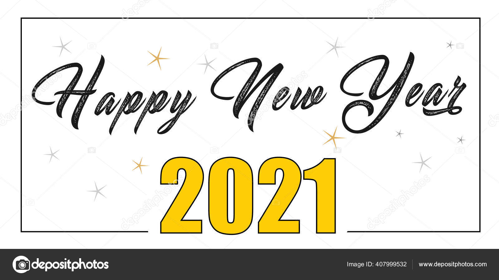 一套21年快乐新年标志文字设计21年编号设计模板收集21年快乐新年的象征带有白色背景上孤立的黑色标签的向量图 图库矢量图像 C Aidea