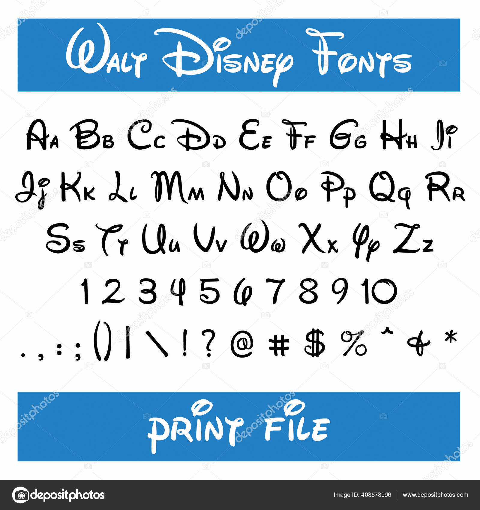 Walt Disney Font Disney Alphabet Calligraphy Font Stock Vector With Regard To Disney Letter Template