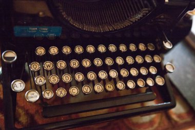 Keyboard of old german vintage typewriter clipart
