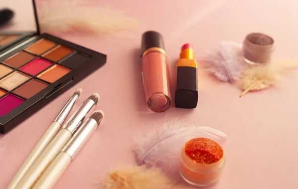 Professional Makeup Tools Copy Space Royalty Free Stock Images